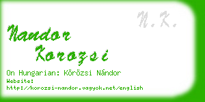 nandor korozsi business card