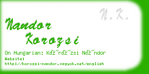 nandor korozsi business card